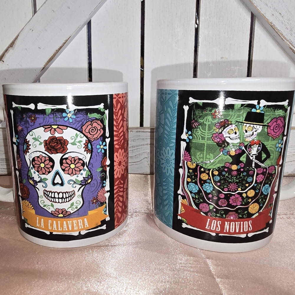 Dia De Los Muertos Day of the Dead Sugar Skull Mug Set